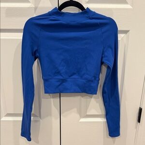 Royal Blue Long Sleeve Crop Top - Best Size S